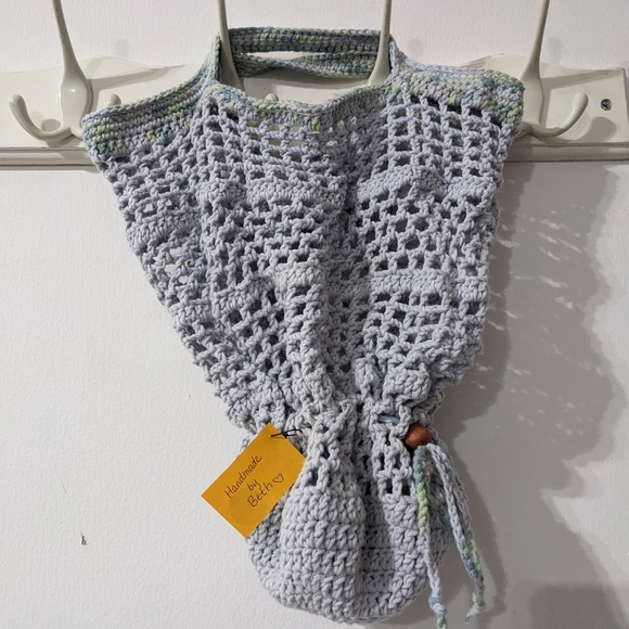 🌈 NEW Market Shopping Tote Reusable Boho HANDCRAFTED Crochet - Picture 2 of 7